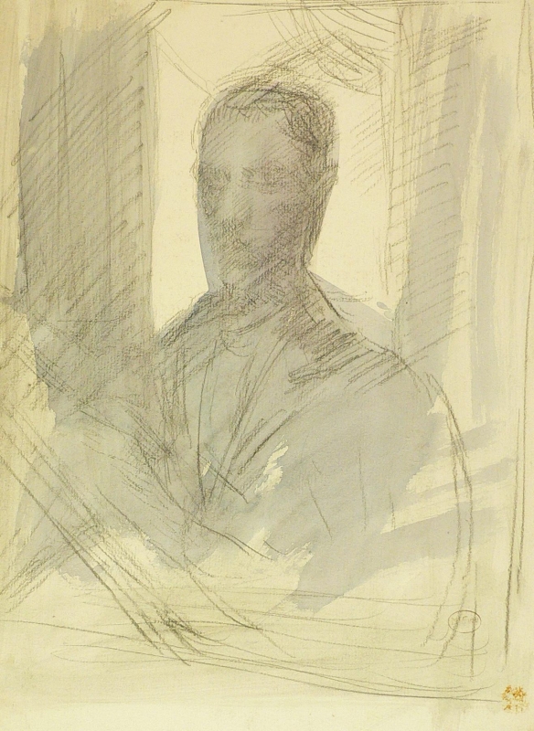 Self portrait study in front of a window . . .DRA/304 . . (367ch)