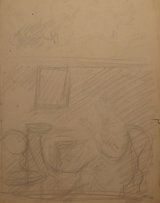454 . interior with seated lady reading